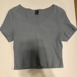 dusty blue shein baby tee